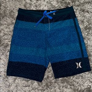 Hurley blue cheetah print board shorts